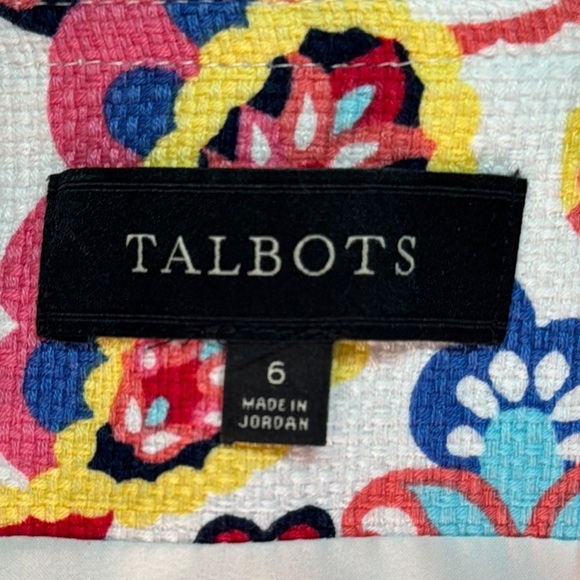 Talbots Paisley Skirt Womens 6 Colorful Spring Zip Closure Twee Girlcore Preppy - Picture 6 of 9